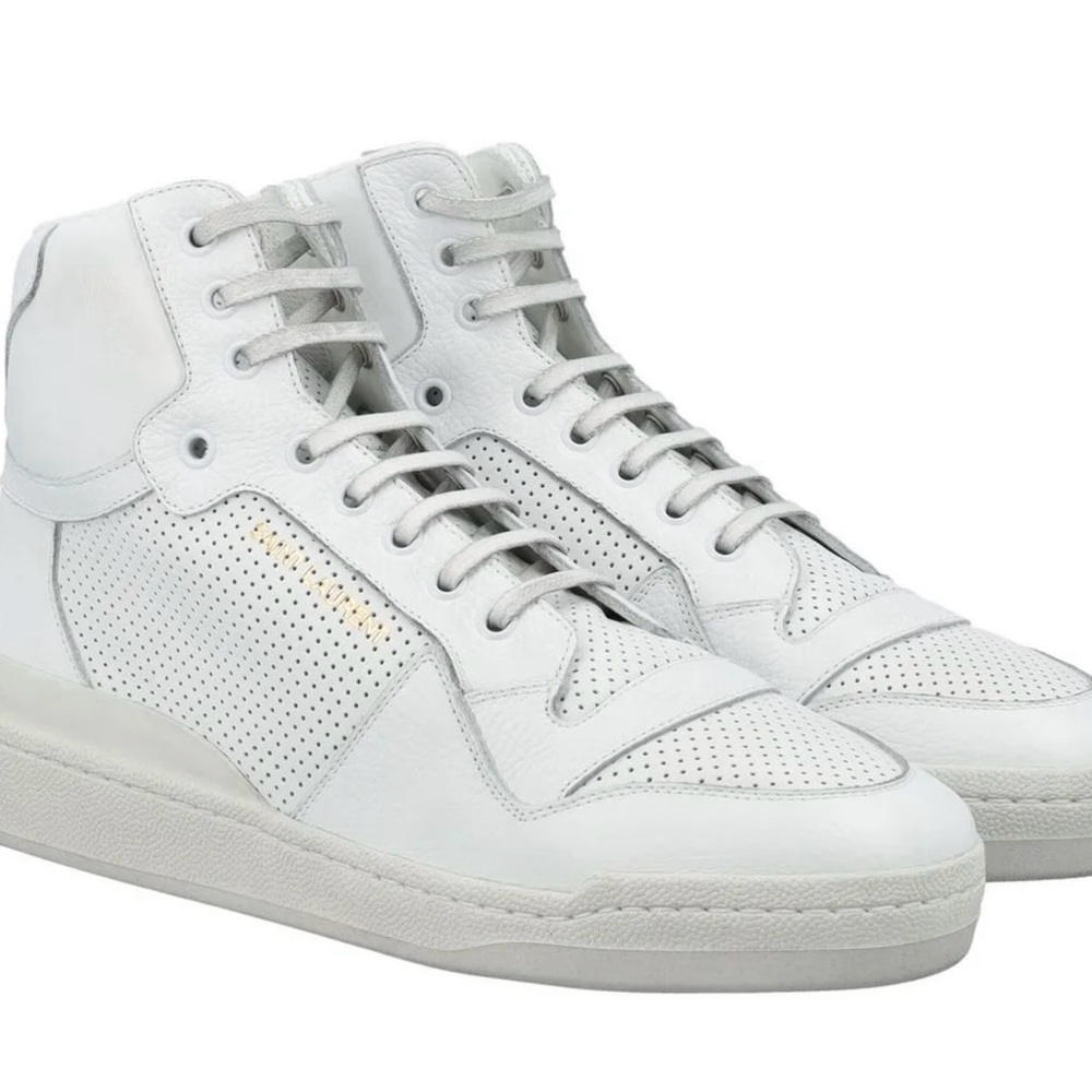 Saint Laurent White High-Top Sneakers